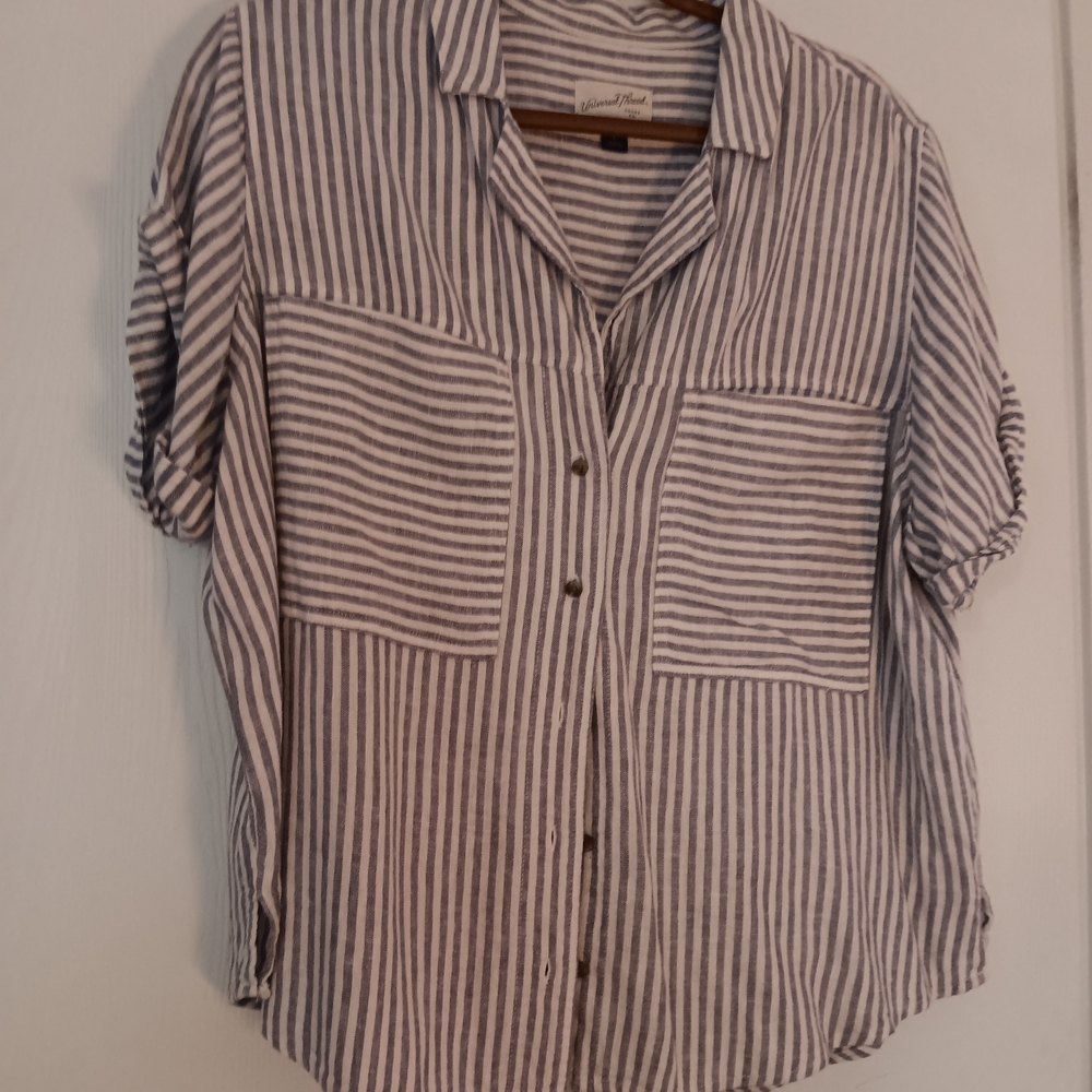 Universal Thread Blue and White Striped Shirt